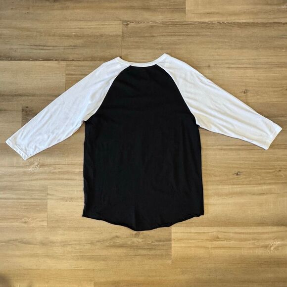 New Red Carpet Noir Jim Morrison X Ray Skeleton Black & White Raglan Size XL - Picture 6 of 6
